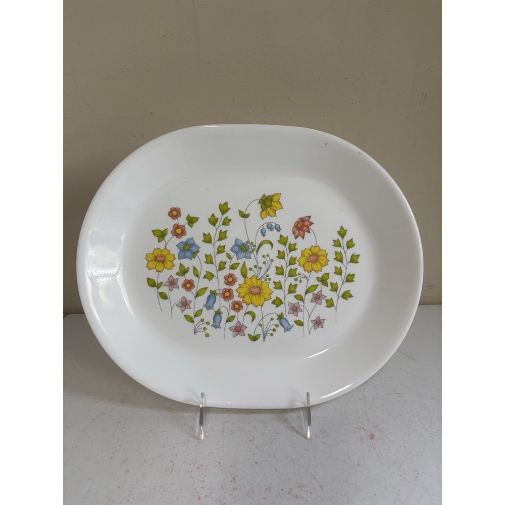 Corelle Spring Meadow Serving Platter 12x10" White With Flowers